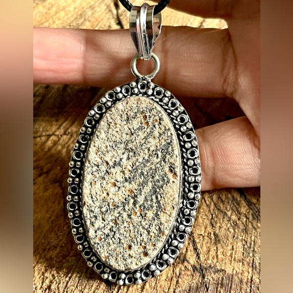 Brown German Dendritic Agate Pendant 2 1/4” - Picture 1 of 6